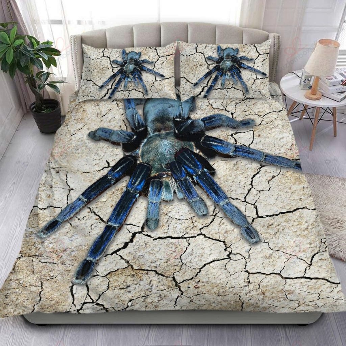 Blue Tarantula Spider Bedding Set Bed Sheets Spread Duvet Cover Bedding Set - Unique Anime Apparel for Fans