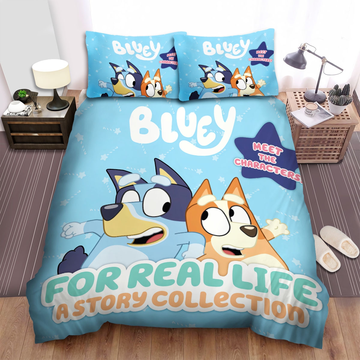 Bluey & Bingo For Real Life Bed Sheets Spread Duvet Cover Bedding Set - Unique Anime Apparel for Fans