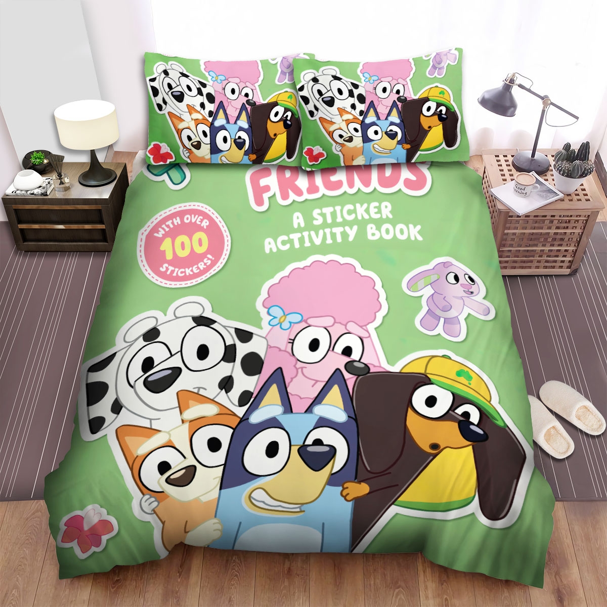 Bluey & Friends Bed Sheets Spread Duvet Cover Bedding Set - Unique Anime Apparel for Fans