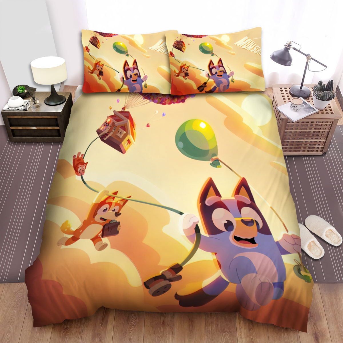 Bluey In Up Movie Poster Bed Sheets Spread Duvet Cover Bedding Set - Unique Anime Apparel for Fans