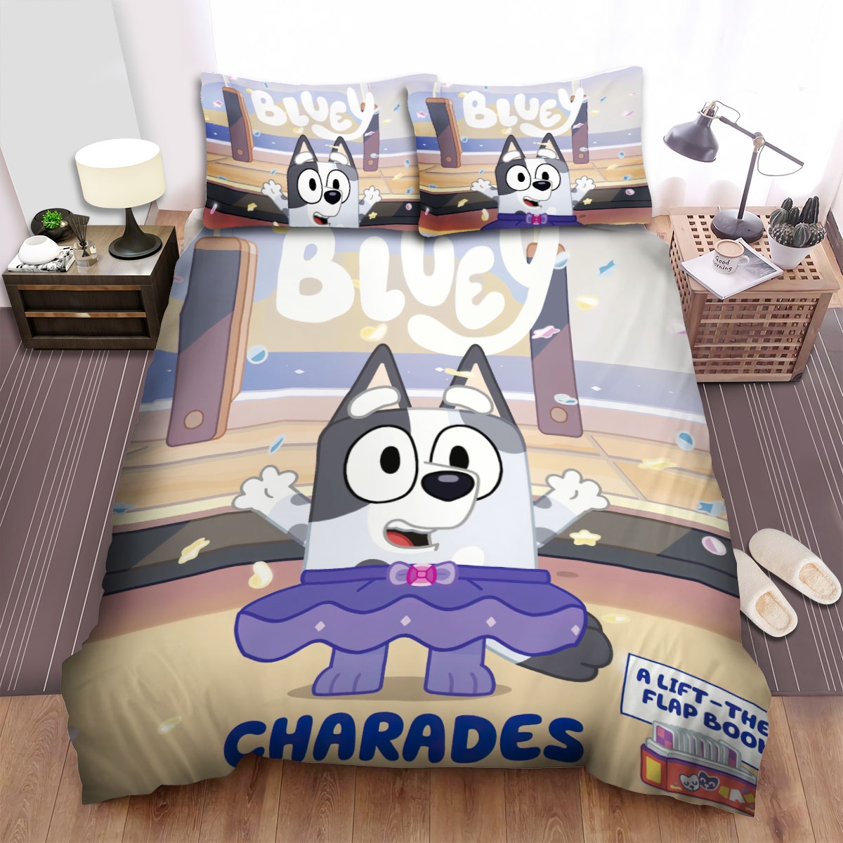 Bluey Muffin Charades Bed Sheets Spread Duvet Cover Bedding Set - Unique Anime Apparel for Fans