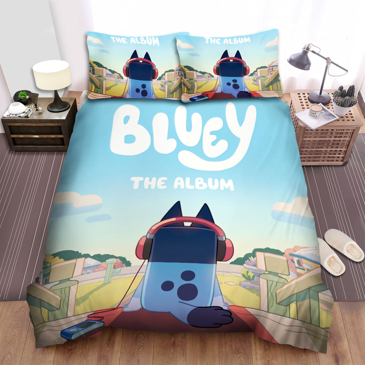 Bluey The Album Art Cover Bed Sheets Spread Duvet Cover Bedding Set - Unique Anime Apparel for Fans