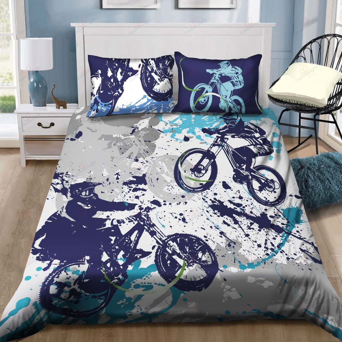 Bmx Bike Bed Sheets Spread Duvet Cover Bedding Set - Unique Anime Apparel for Fans