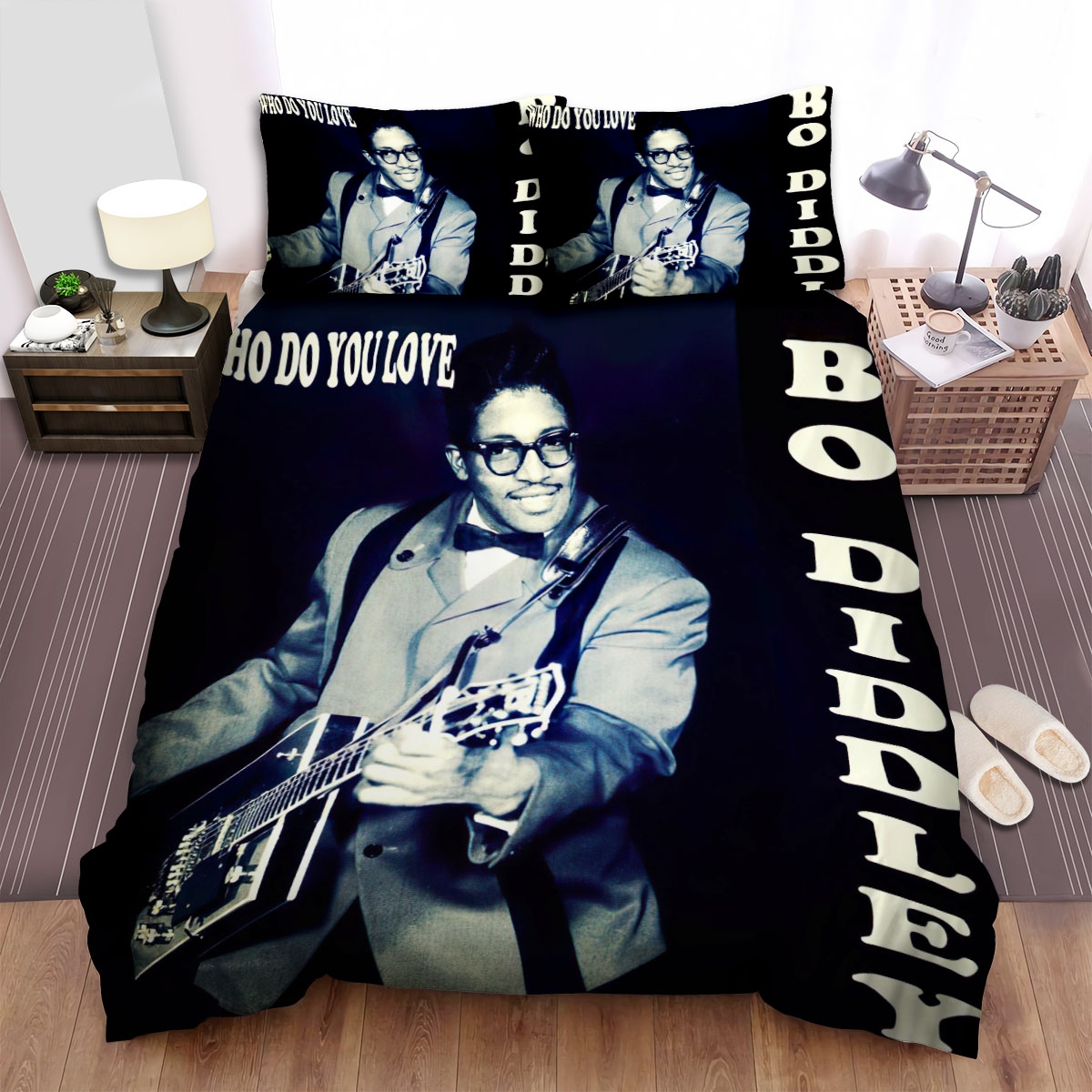 Bo Diddley Who Do You Love Bed Sheets Spread Duvet Cover Bedding Set - Unique Anime Apparel for Fans