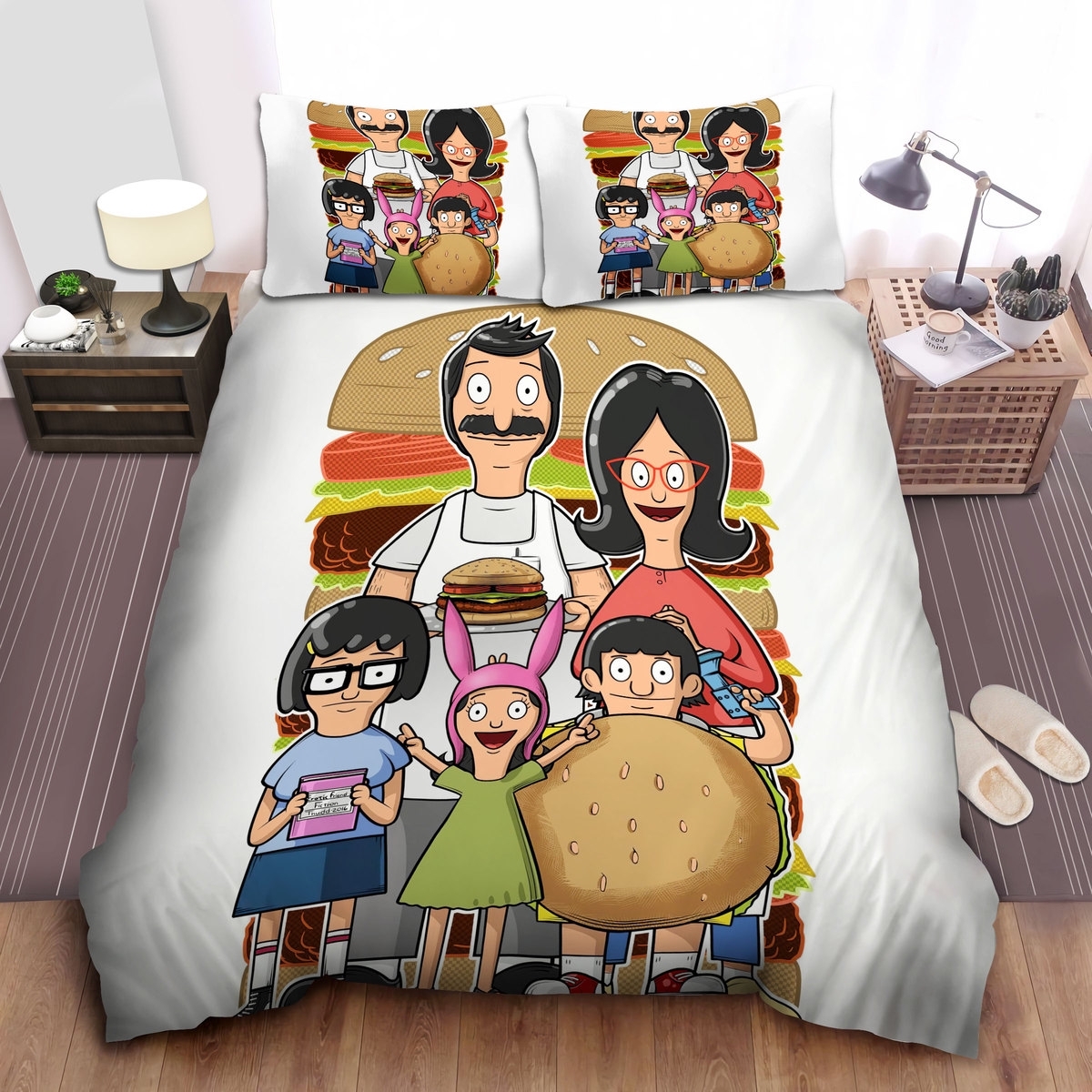 Bob's Burgers The Belcher Family Picture Bed Sheets Spread Comforter Duvet Cover Bedding Set - Unique Anime Apparel for Fans
