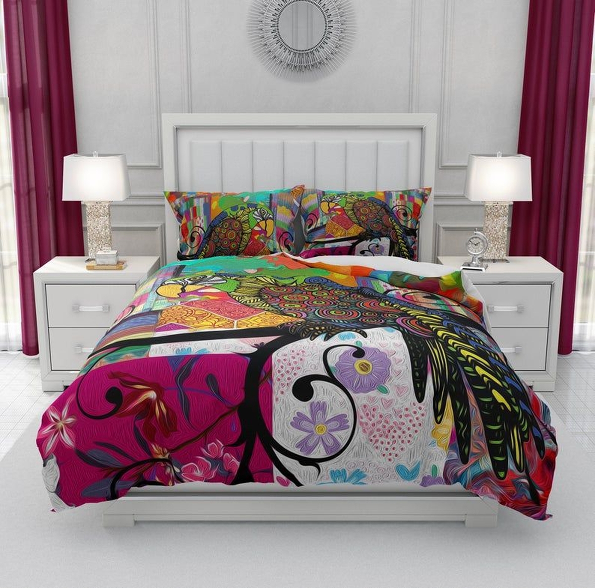 Boho Bed Sheets Spread Duvet Cover Bedding Set - Unique Anime Apparel for Fans