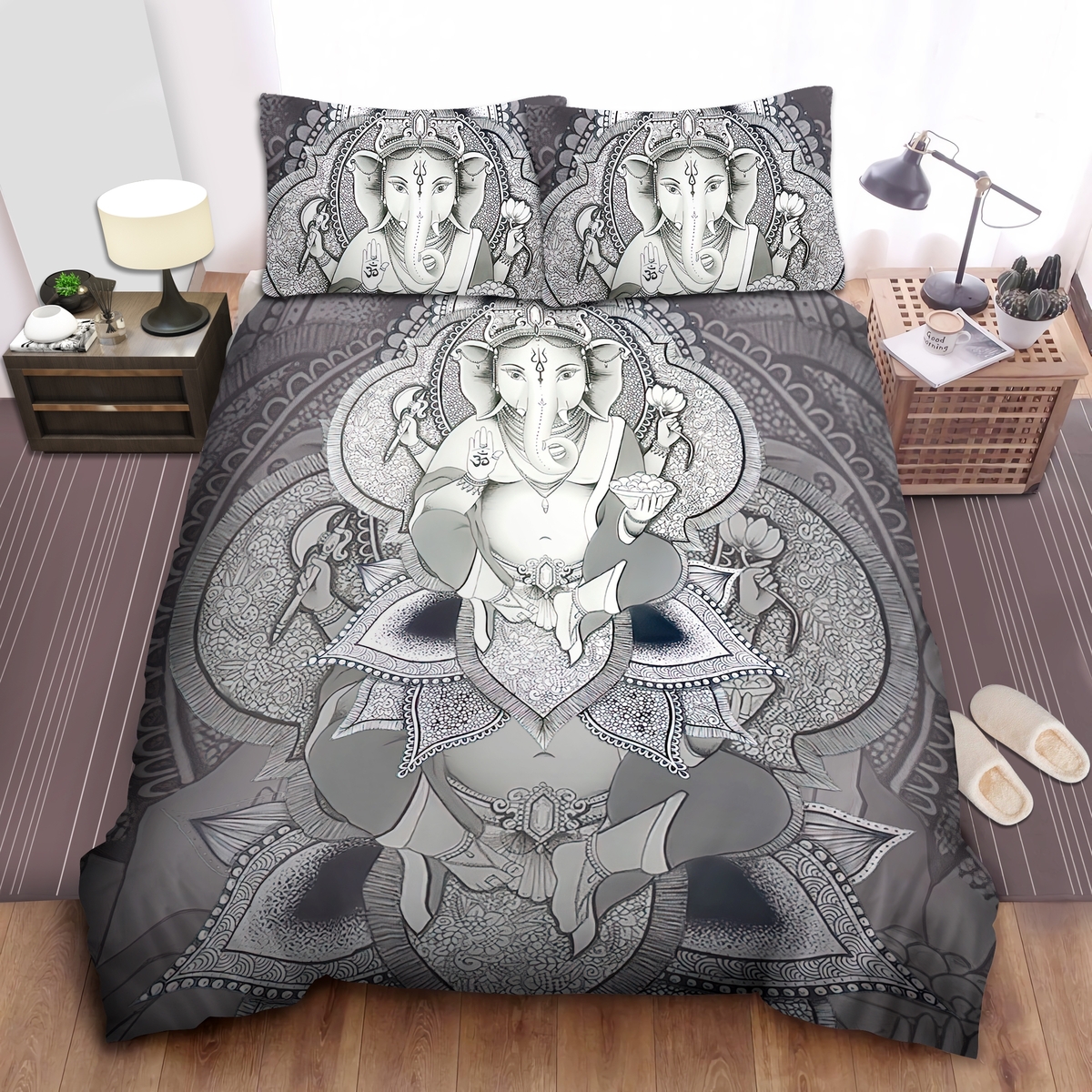 Boho Elephant Bed Sheets Spread Duvet Cover Bedding Set - Unique Anime Apparel for Fans