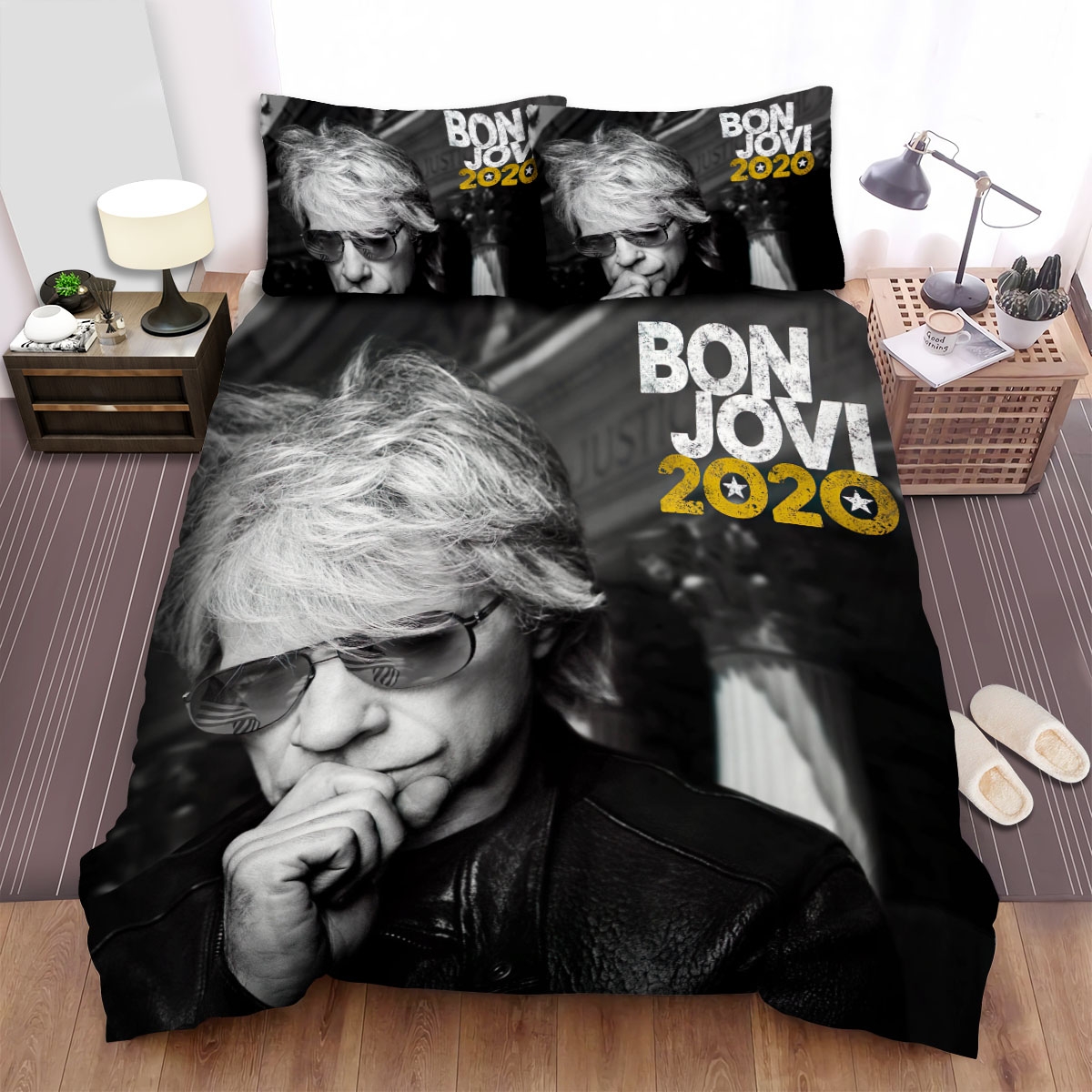 Bon Jovi Cover Album 2020 Bed Sheets Spread Duvet Cover Bedding Set - Unique Anime Apparel for Fans