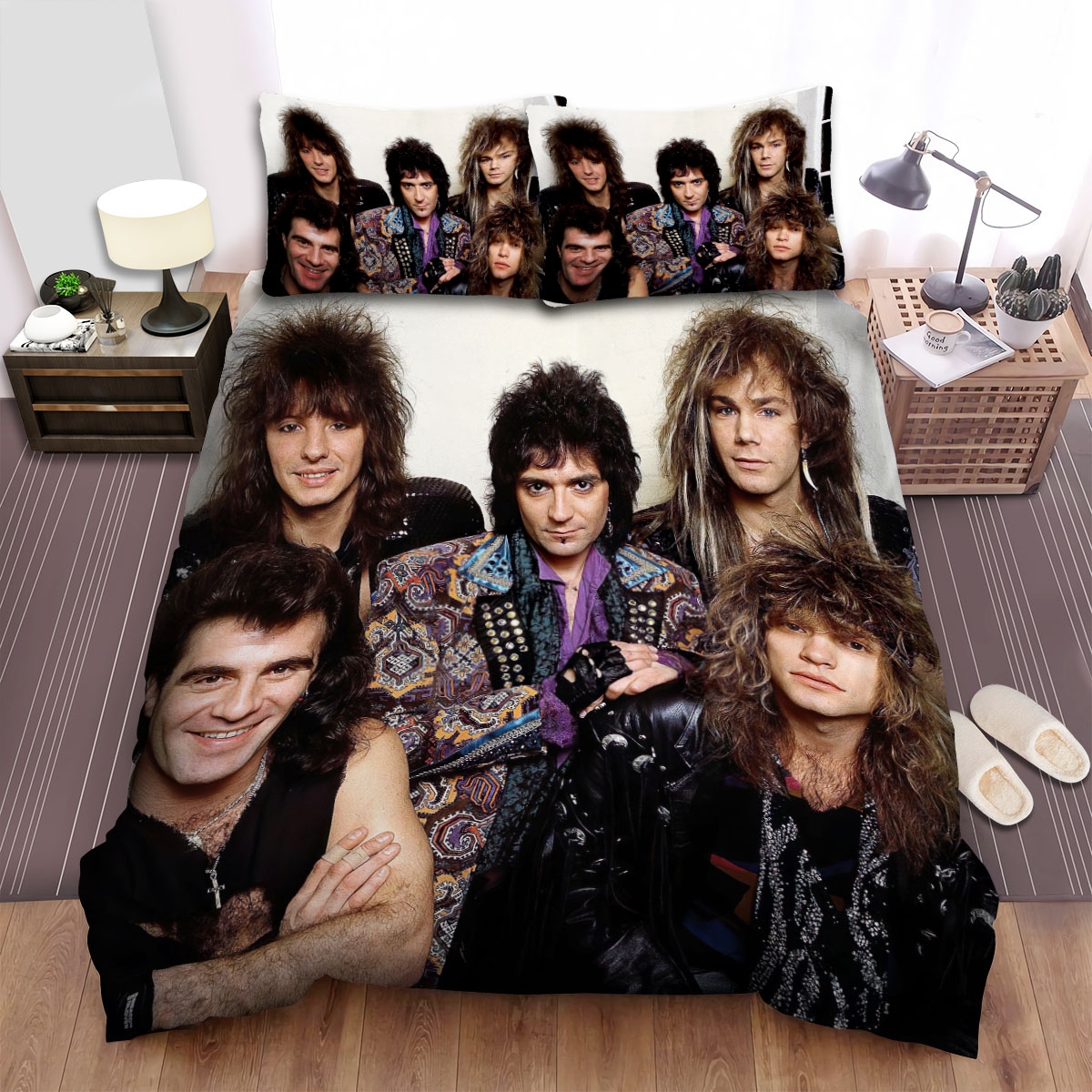 Bon Jovi Photo Portrait Bed Sheets Spread Duvet Cover Bedding Set - Unique Anime Apparel for Fans