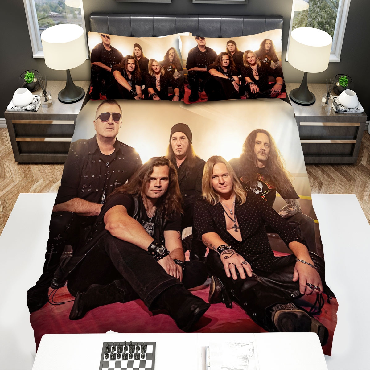 Bonfire Live Bed Sheets Spread Duvet Cover Bedding Set - Unique Anime Apparel for Fans