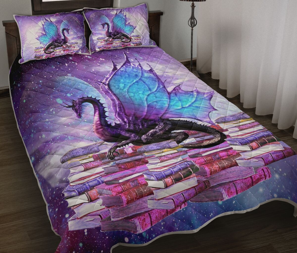 Book Dragon Quilt Bedding Set - Unique Anime Apparel for Fans