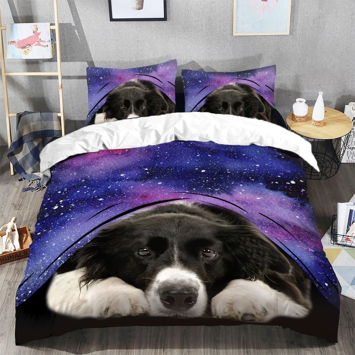 Border Collie Surprise Bedding Set Gift For Who Loves Dogs (Duvet Cover & Pillow Cases) - Unique Anime Apparel for Fans