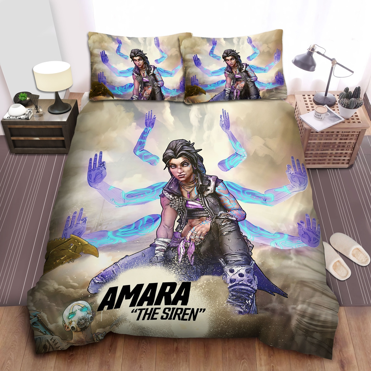 Borderlands 3 Amara The Siren Artwork Bed Sheets Spread Duvet Cover Bedding Set - Unique Anime Apparel for Fans