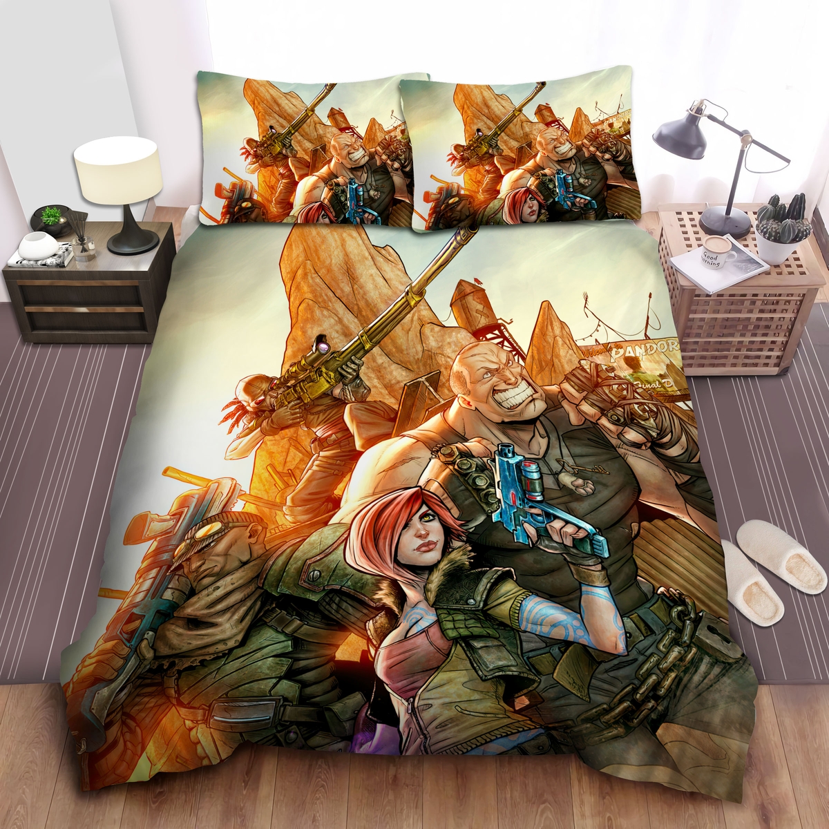 Borderlands Origins Comic Art Bed Sheets Spread Duvet Cover Bedding Set - Unique Anime Apparel for Fans
