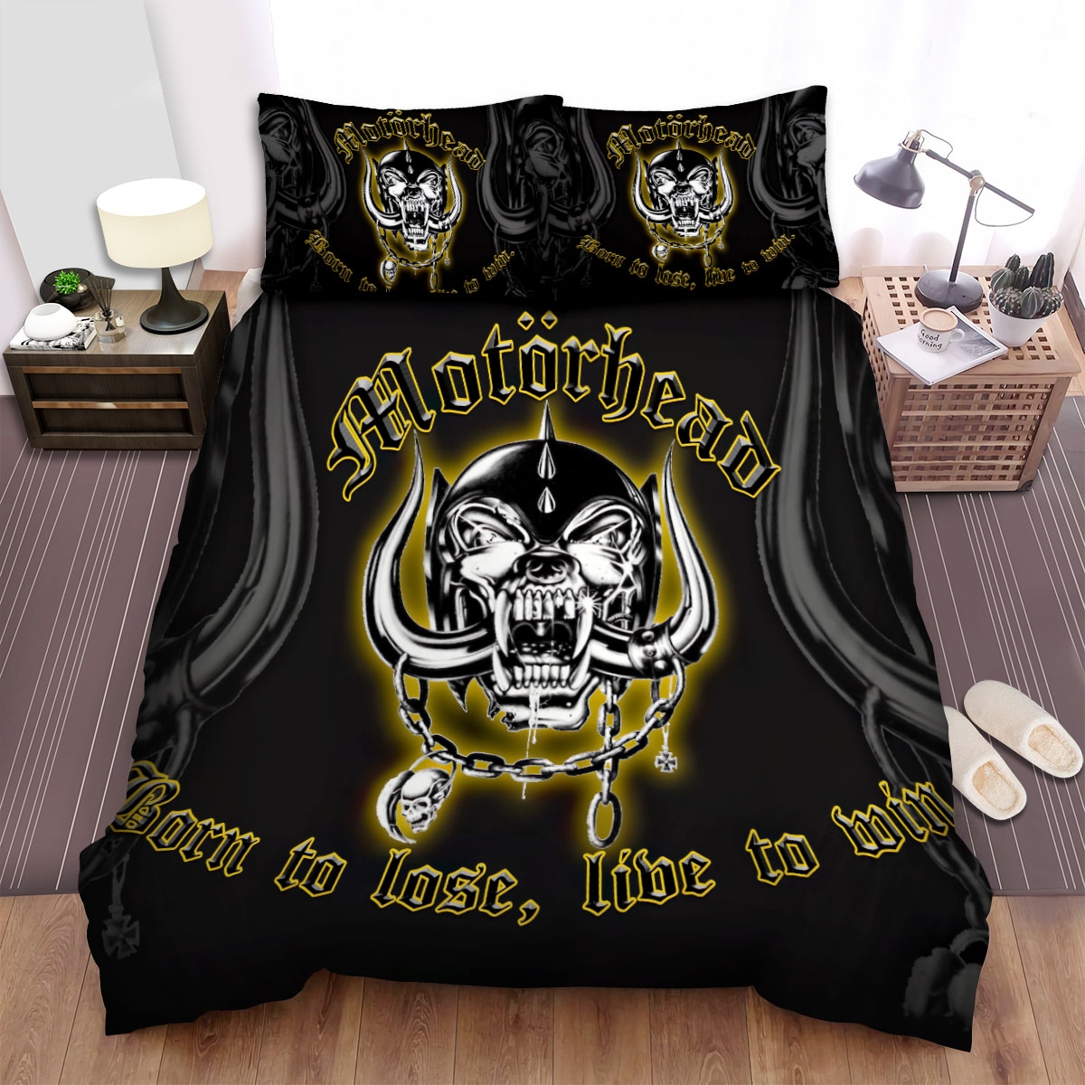 Born To Lose, Live To Win 4 Motorhead Bed Sheets Spread Comforter Duvet Cover Bedding Set - Unique Anime Apparel for Fans
