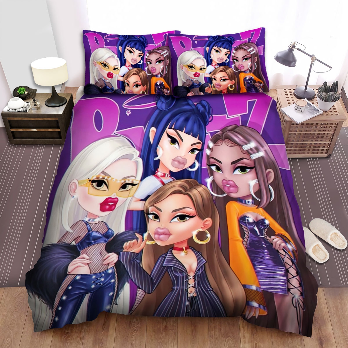 Bratz Chibi Art Bed Sheets Spread Duvet Cover Bedding Set - Unique Anime Apparel for Fans