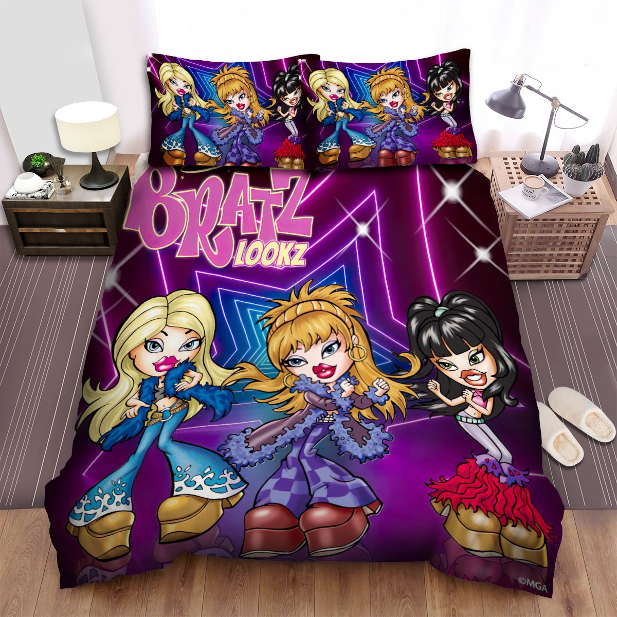 Bratz Lookz Bed Sheets Spread Duvet Cover Bedding Set - Unique Anime Apparel for Fans