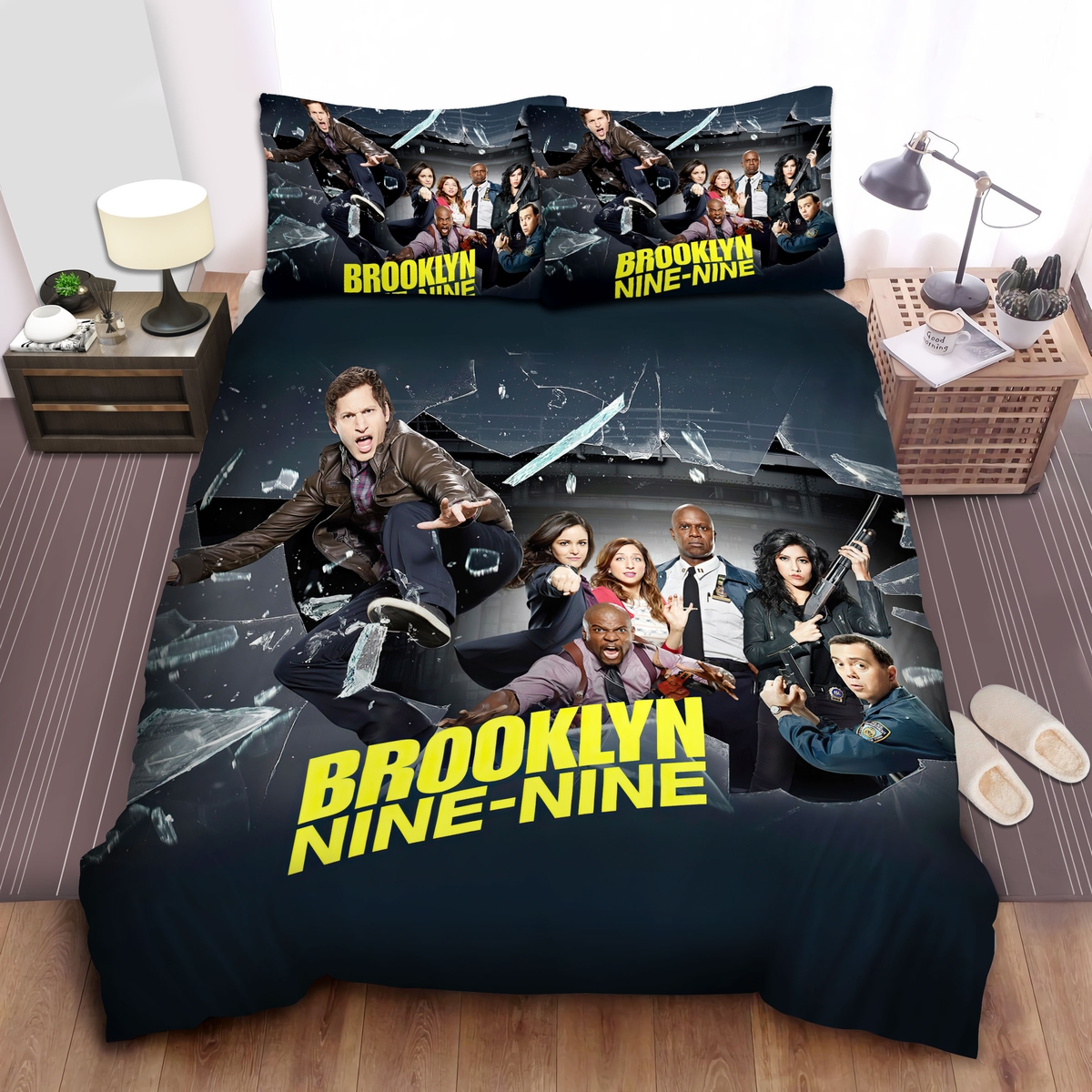 Brooklyn Nine-Nine Characters In Season 5 Poster Bed Sheets Spread Duvet Cover Bedding Set - Unique Anime Apparel for Fans