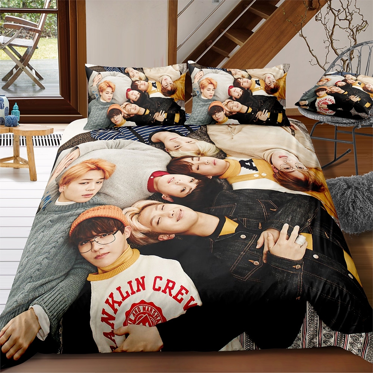 BTS Kpop Boygroup Bedding Set Best Gift For BTS Lovers Kpop Lovers Bed Sheets Spread Comforter Duvet Cover Bedding Set - Unique Anime Apparel for Fans