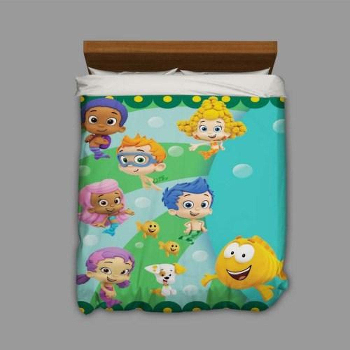 Bubble Guppies Animation Tv Show Bedding Set For Kids (Duvet Cover & Pillow Cases) - Unique Anime Apparel for Fans