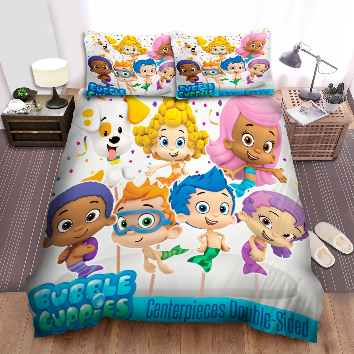 Bubble Guppies Friendship Poster Bed Sheet Spread Duvet Cover Bedding Set - Unique Anime Apparel for Fans
