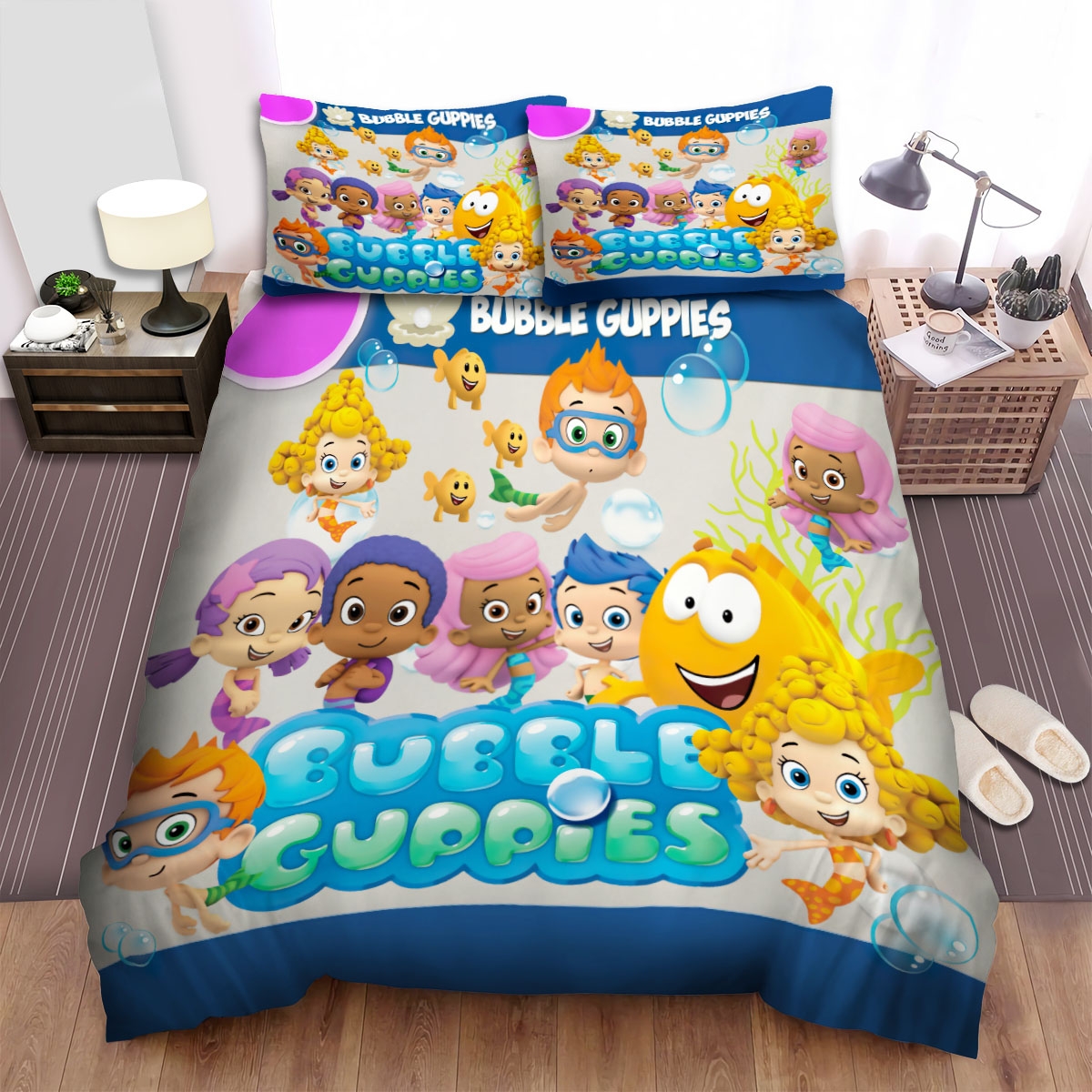 Bubble Guppies Group Posing Bed Sheet Spread Duvet Cover Bedding Set - Unique Anime Apparel for Fans