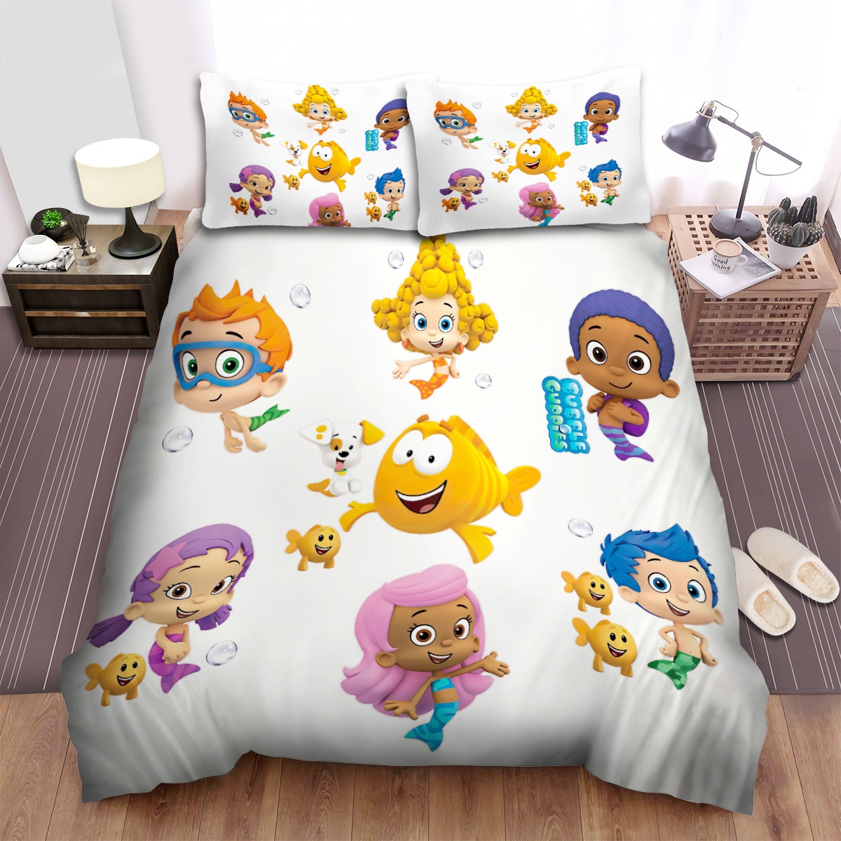 Bubble Guppies Mr. Grouper And Friends Bed Sheet Spread Duvet Cover Bedding Set - Unique Anime Apparel for Fans