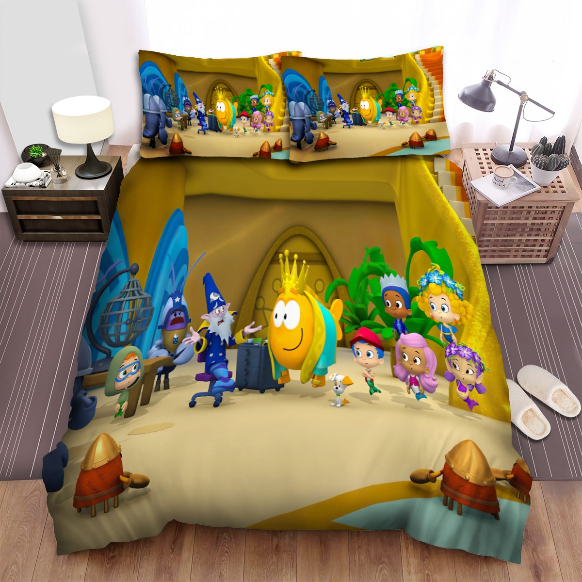 Bubble Guppies The King Grouper Bed Sheet Spread Duvet Cover Bedding Set - Unique Anime Apparel for Fans