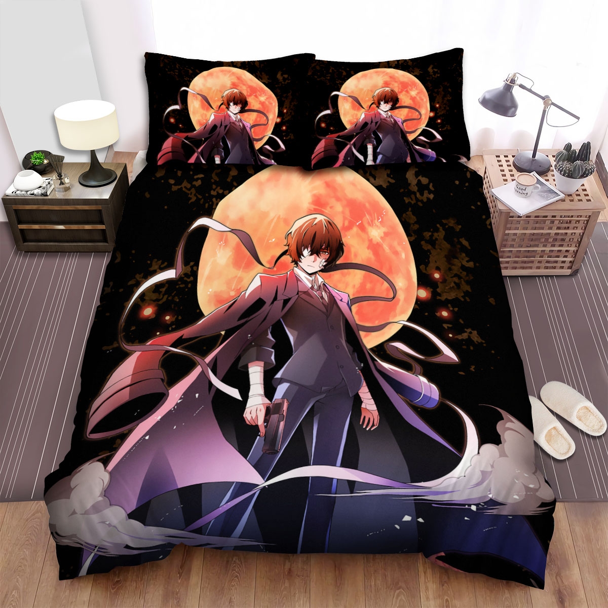 Bungou Stray Dogs Blood Moon Bed Sheets Spread Duvet Cover Bedding Set - Unique Anime Apparel for Fans
