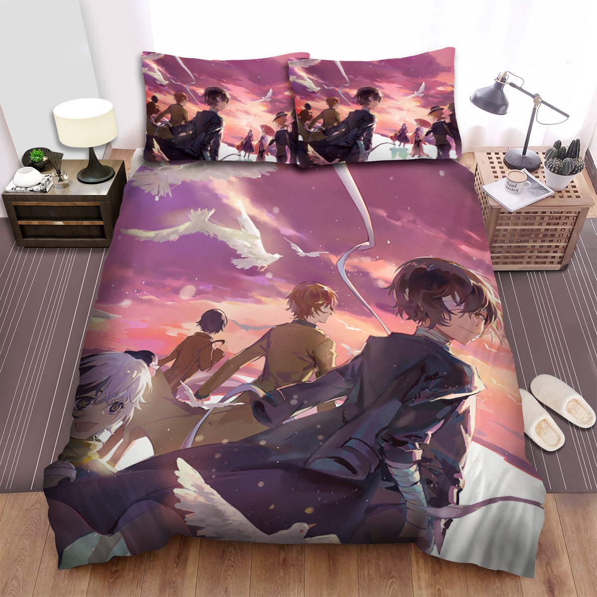 Bungou Stray Dogs Bungou Sutorei Doggusu Manga Anime Bed Sheets Spread Duvet Cover Bedding Set - Unique Anime Apparel for Fans