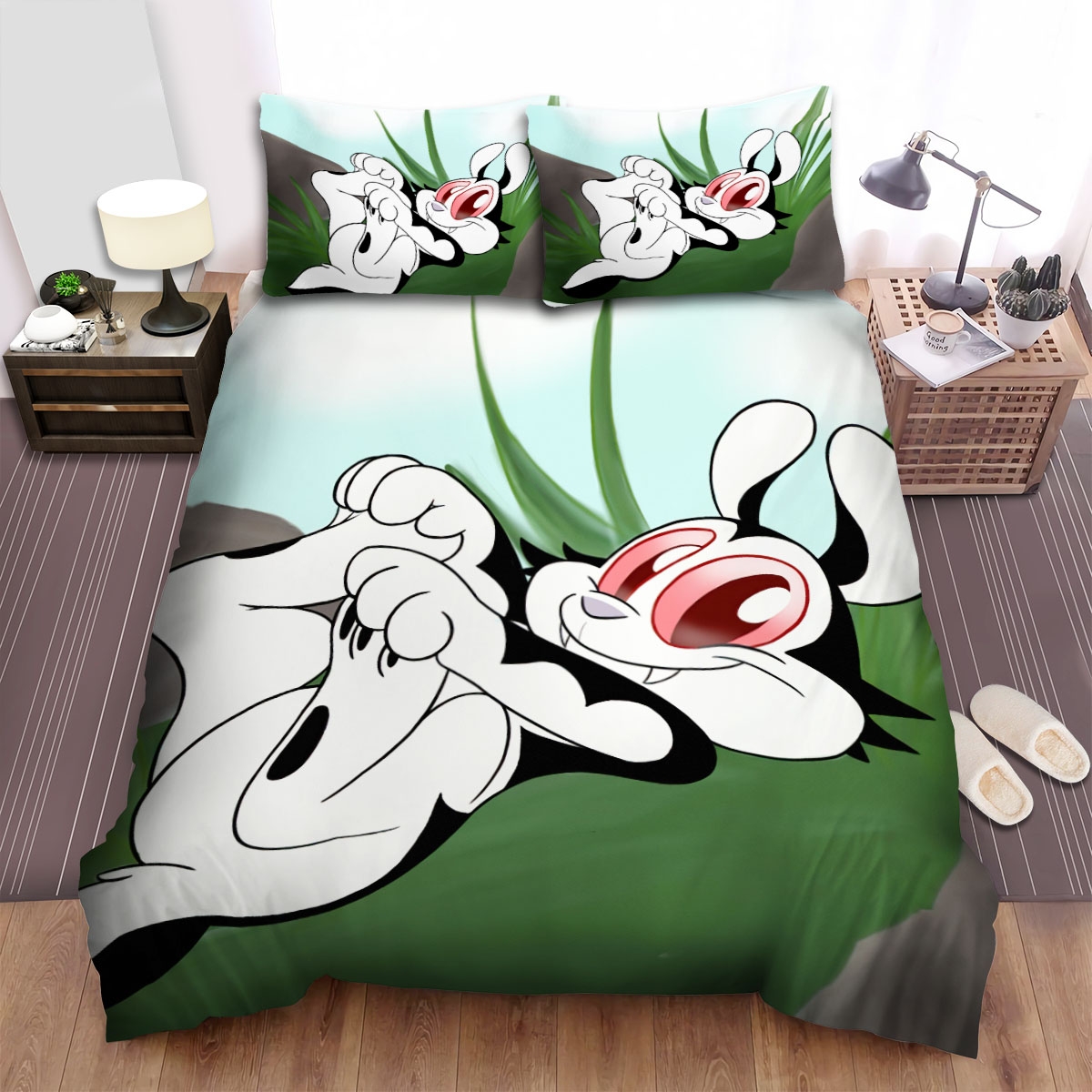 Bunnicula On The Grass Bed Sheets Spread Duvet Cover Bedding Set - Unique Anime Apparel for Fans