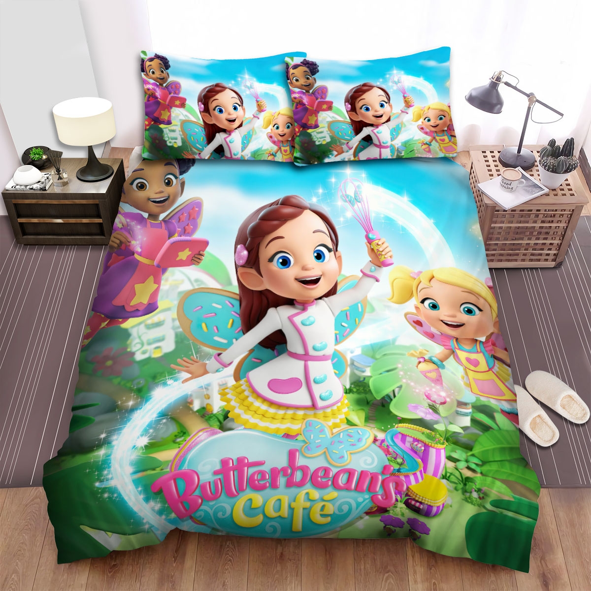 Butterbean's Cafe Original Poster Bed Sheets Spread Duvet Cover Bedding Set - Unique Anime Apparel for Fans