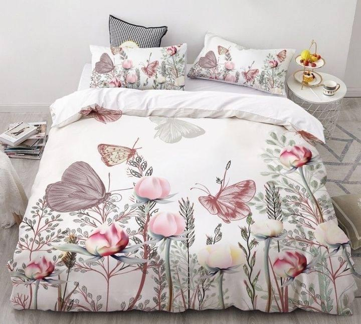 Butterflies Bed Sheets Spread Duvet Cover Bedding Set - Unique Anime Apparel for Fans