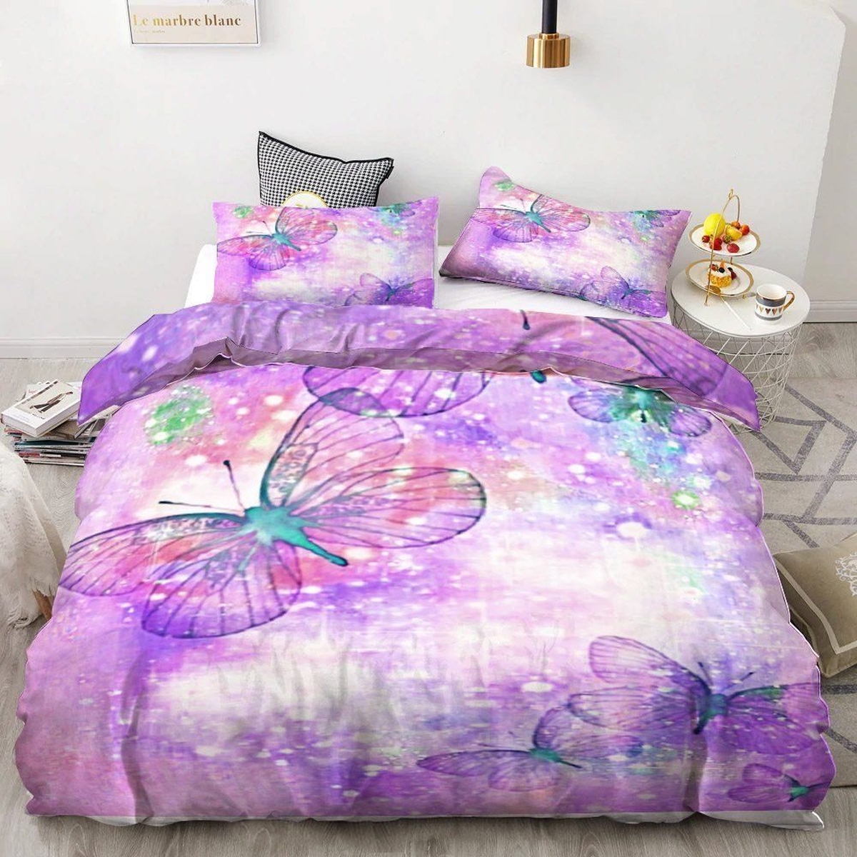 Butterfly Bed Sheets Spread Duvet Cover Bedding Set - Unique Anime Apparel for Fans