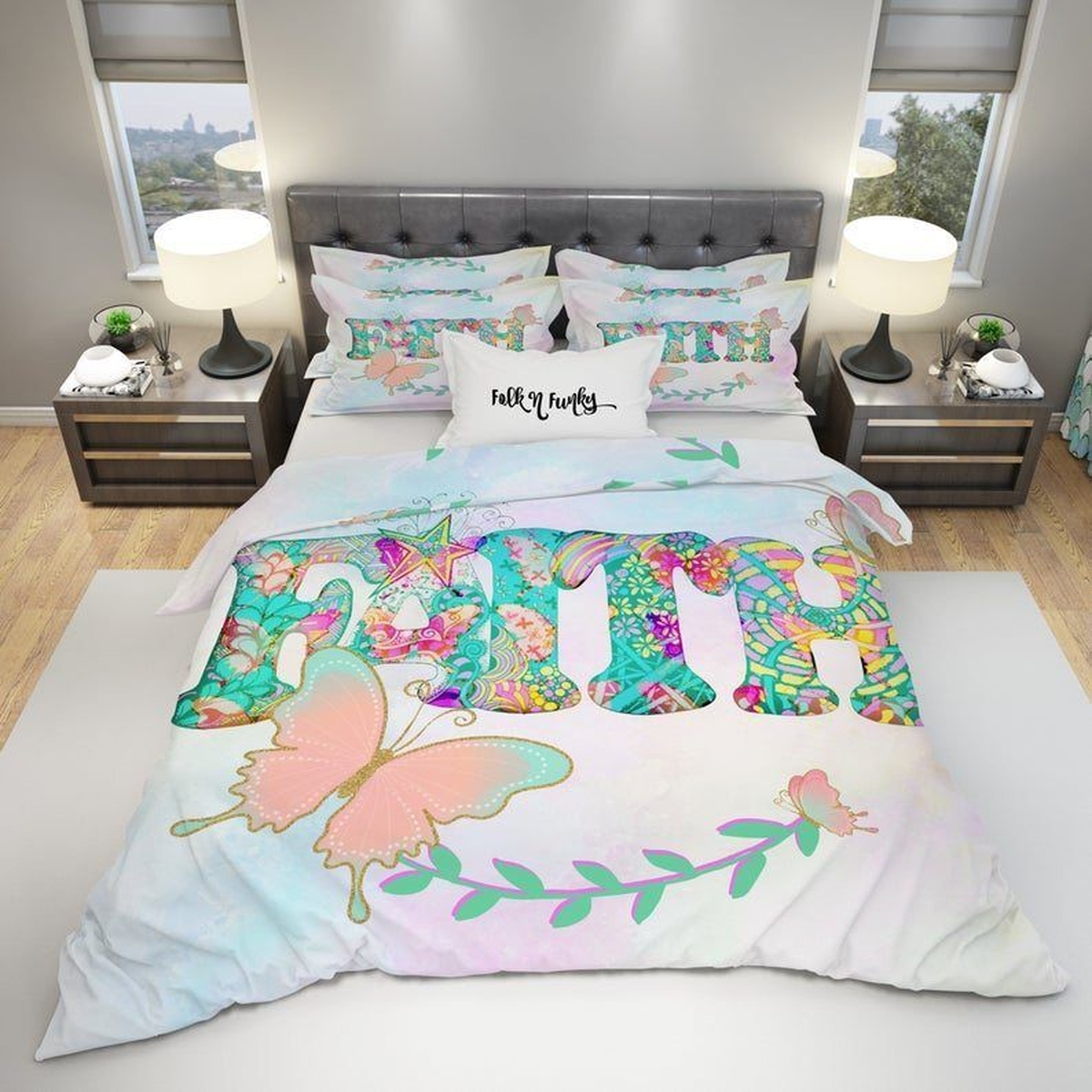 Butterfly Faith Bed Sheets Spread Duvet Cover Bedding Set - Unique Anime Apparel for Fans