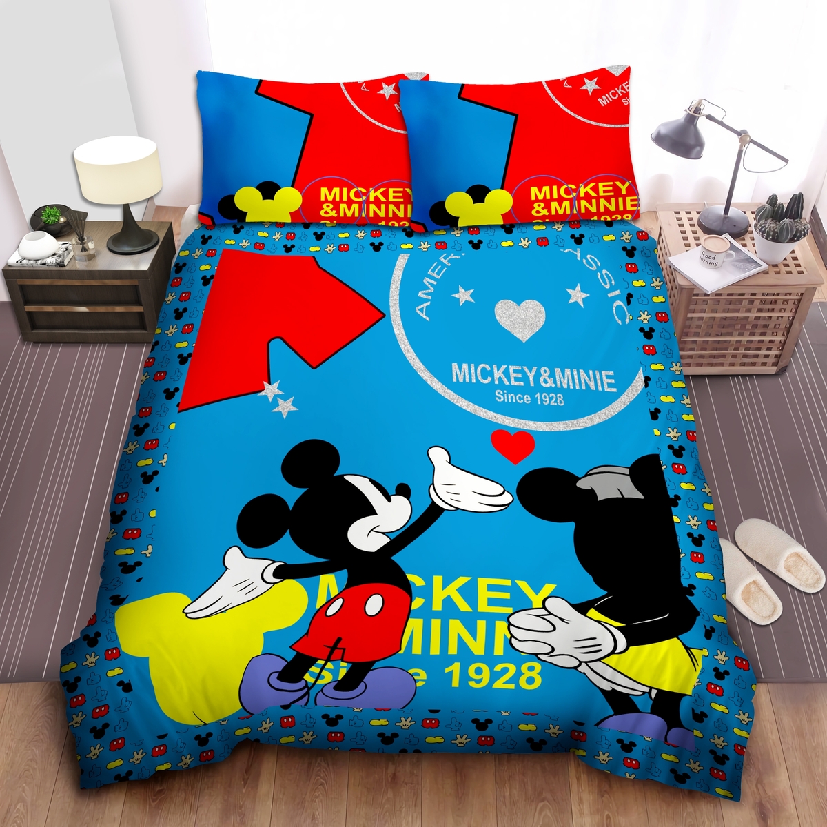 Buy Mickey And Minnie Mouse Duvet Cover Bedding Set - Unique Anime Apparel for Fans
