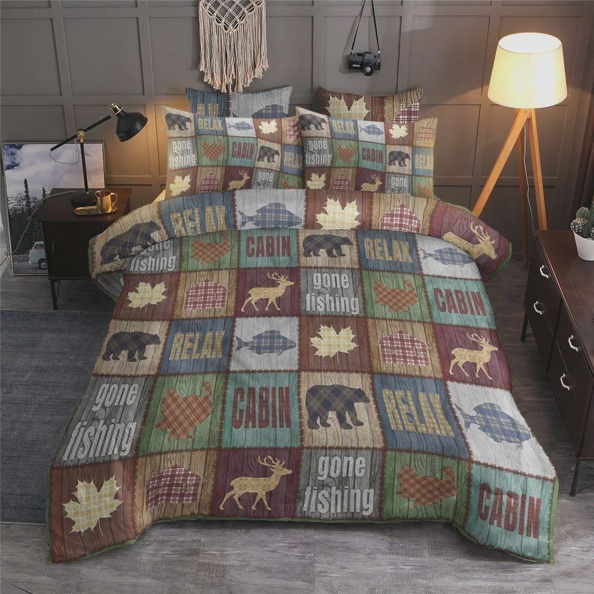 Cabin Lodge Bed Sheets Spread Duvet Cover Bedding Set - Unique Anime Apparel for Fans