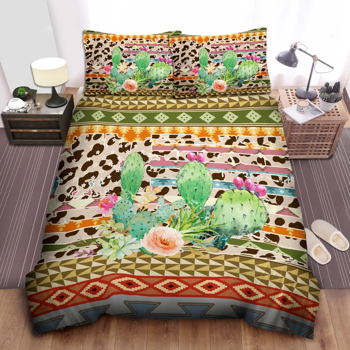 Cactus American Bed Sheets Spread Duvet Cover Bedding Set - Unique Anime Apparel for Fans