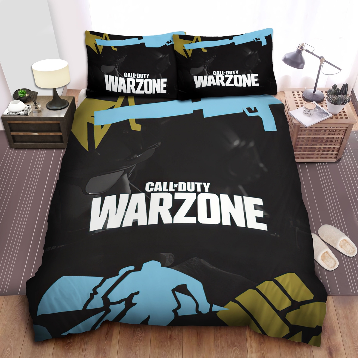 Call Of Duty Warzone Silencer For Guns Firebreak Bed Sheets Spread Duvet Cover Bedding Set - Unique Anime Apparel for Fans