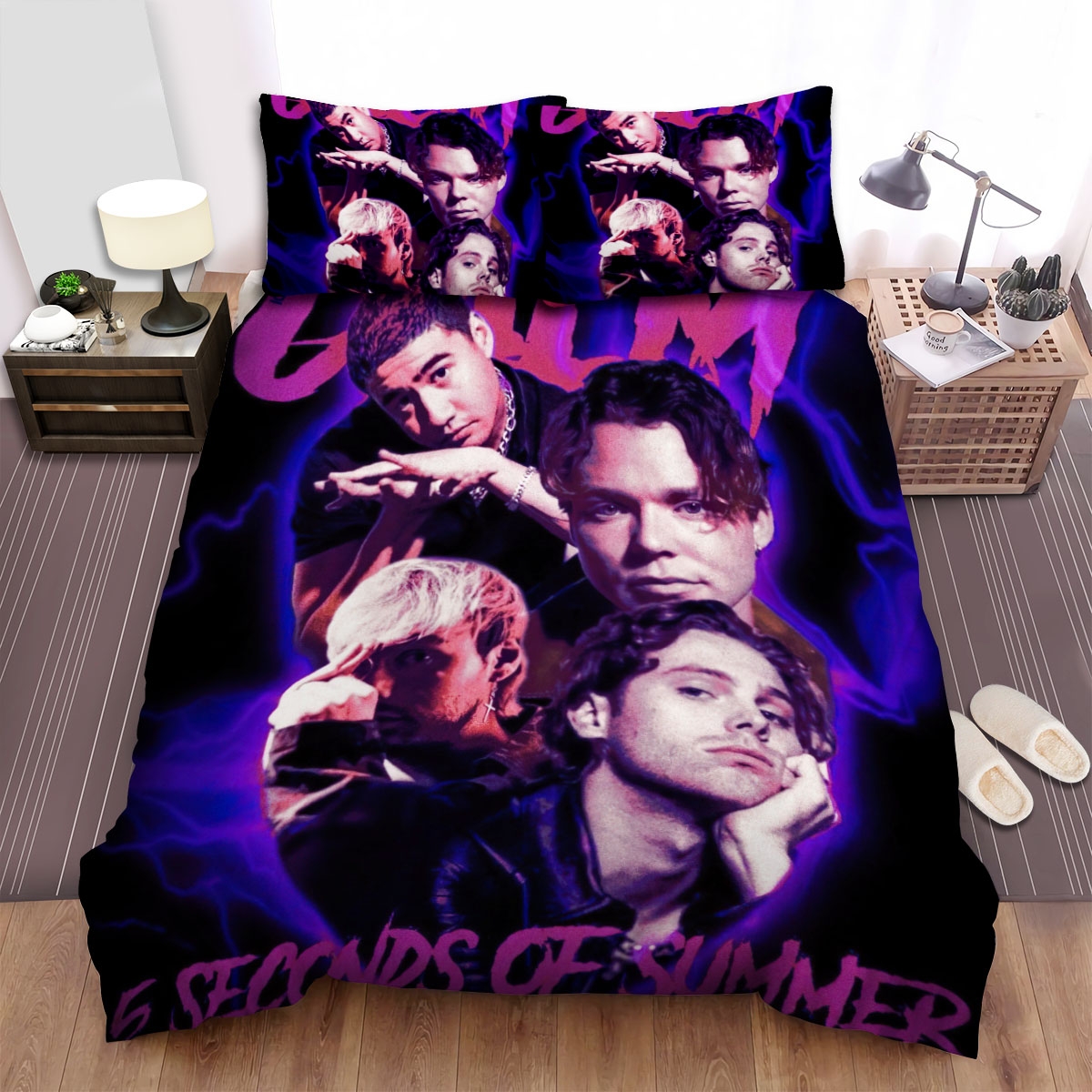 Calm 5 Second Of Summer Bed Sheets Spread Comforter Duvet Cover Bedding Set - Unique Anime Apparel for Fans