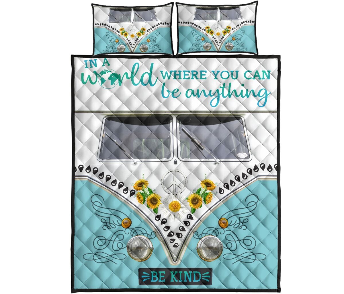 Camping Car In A World Where You Can Be Anything Quilt Bedding Set - Unique Anime Apparel for Fans