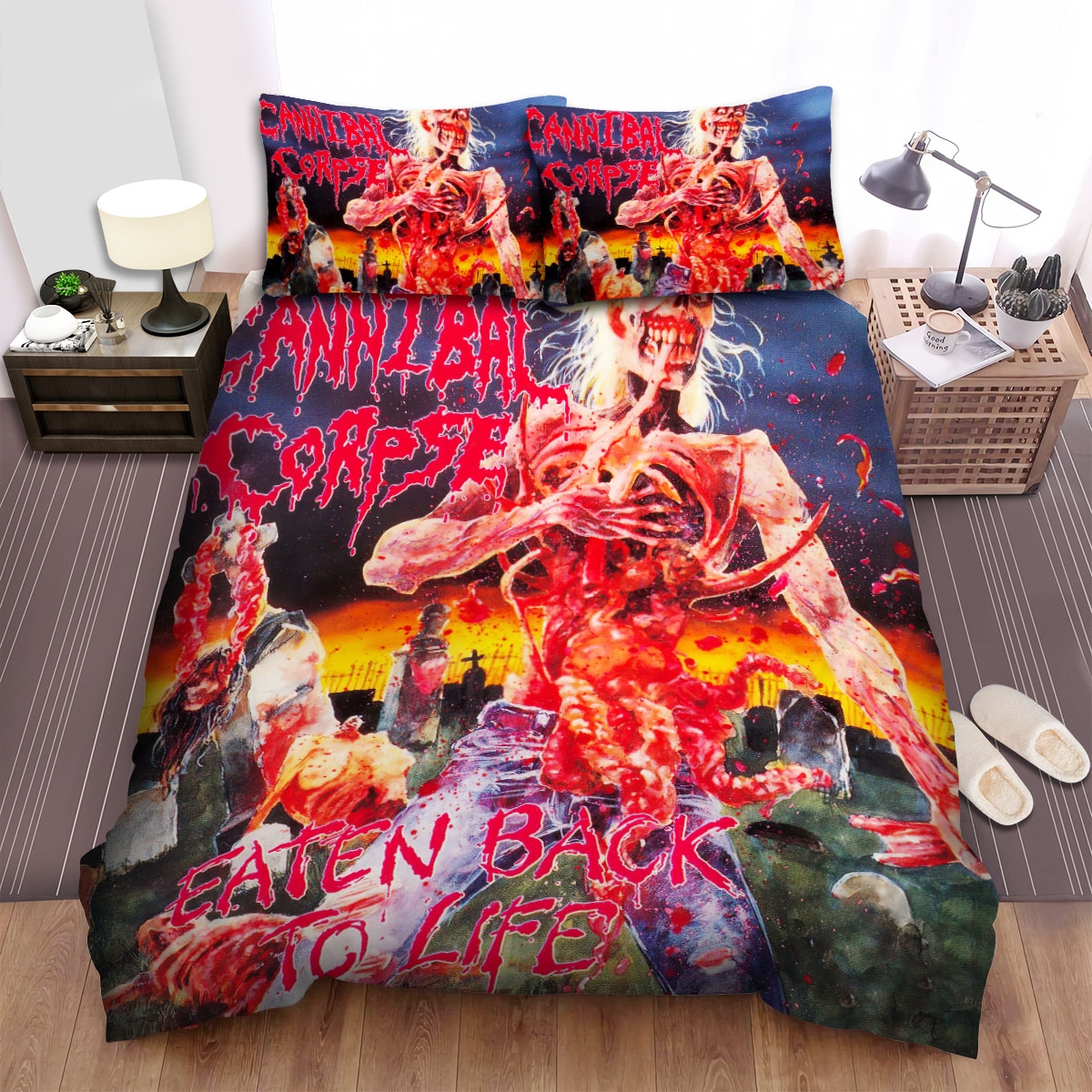 Cannibal Corpse Eaten Back To Life Album Art Cover Bed Sheets Spread Duvet Cover Bedding Set - Unique Anime Apparel for Fans