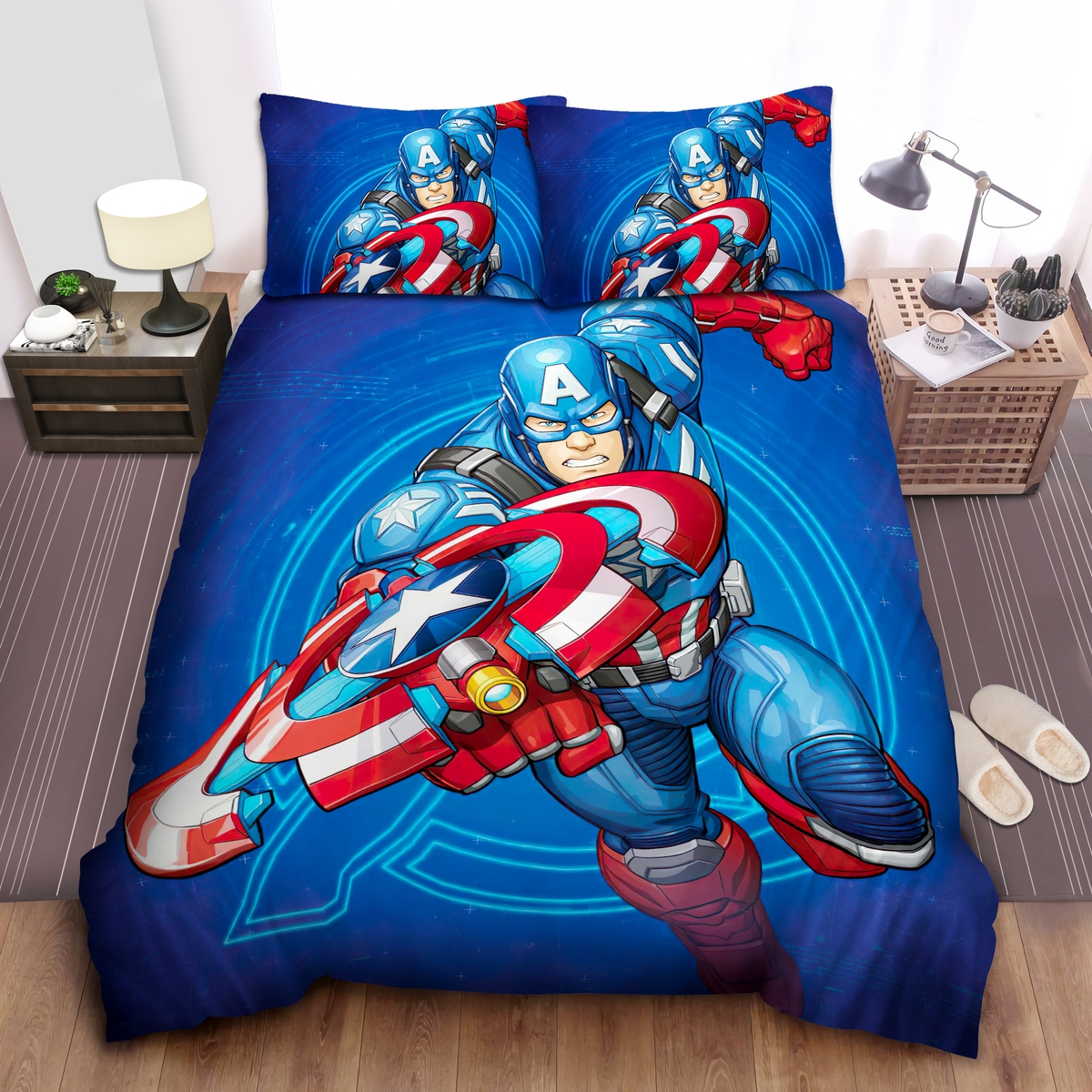 Captain America Comic Bed Sheets Spread Duvet Cover Bedding Set - Unique Anime Apparel for Fans