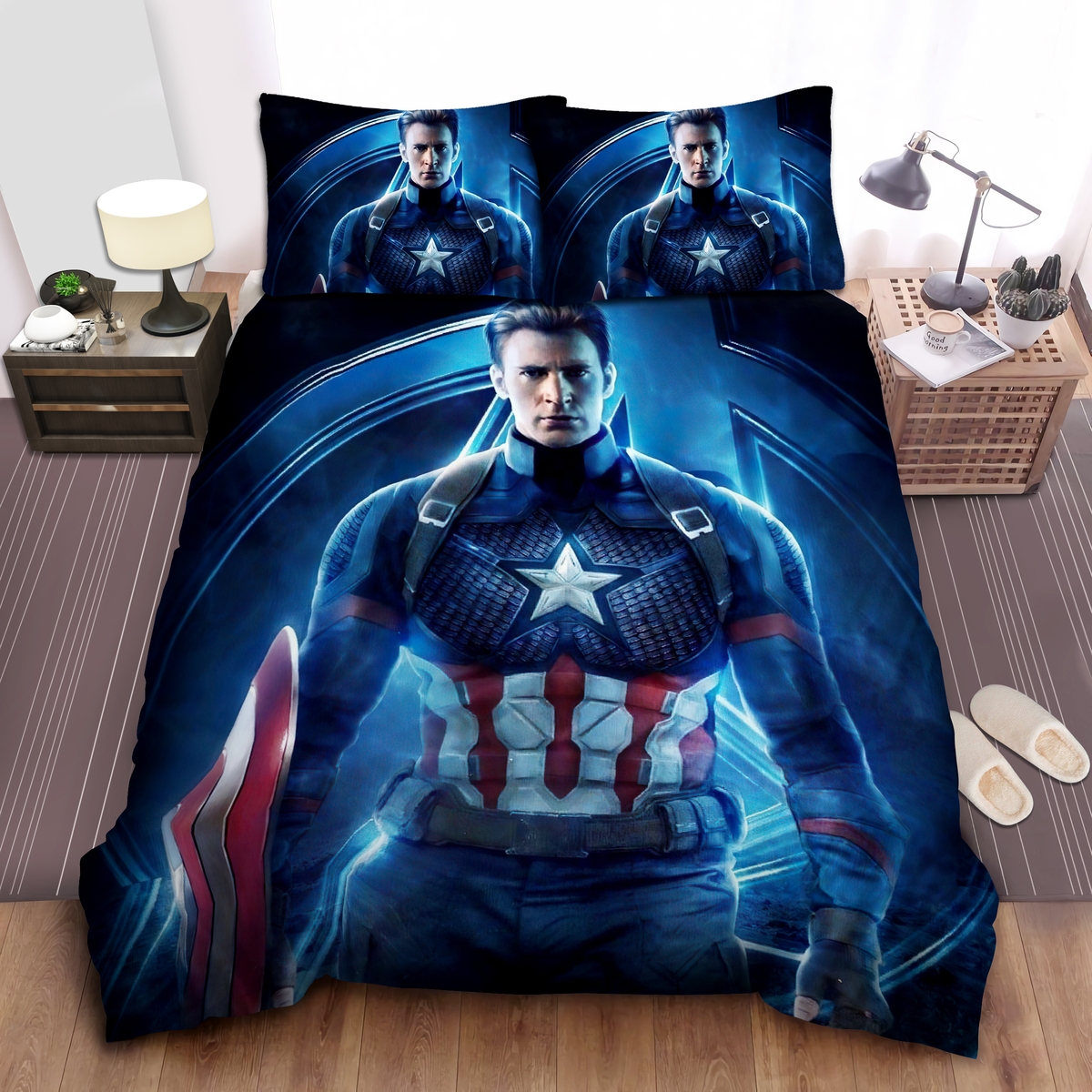 Captain America Endgame Bed Sheets Spread Comforter Duvet Cover Bedding Set - Unique Anime Apparel for Fans