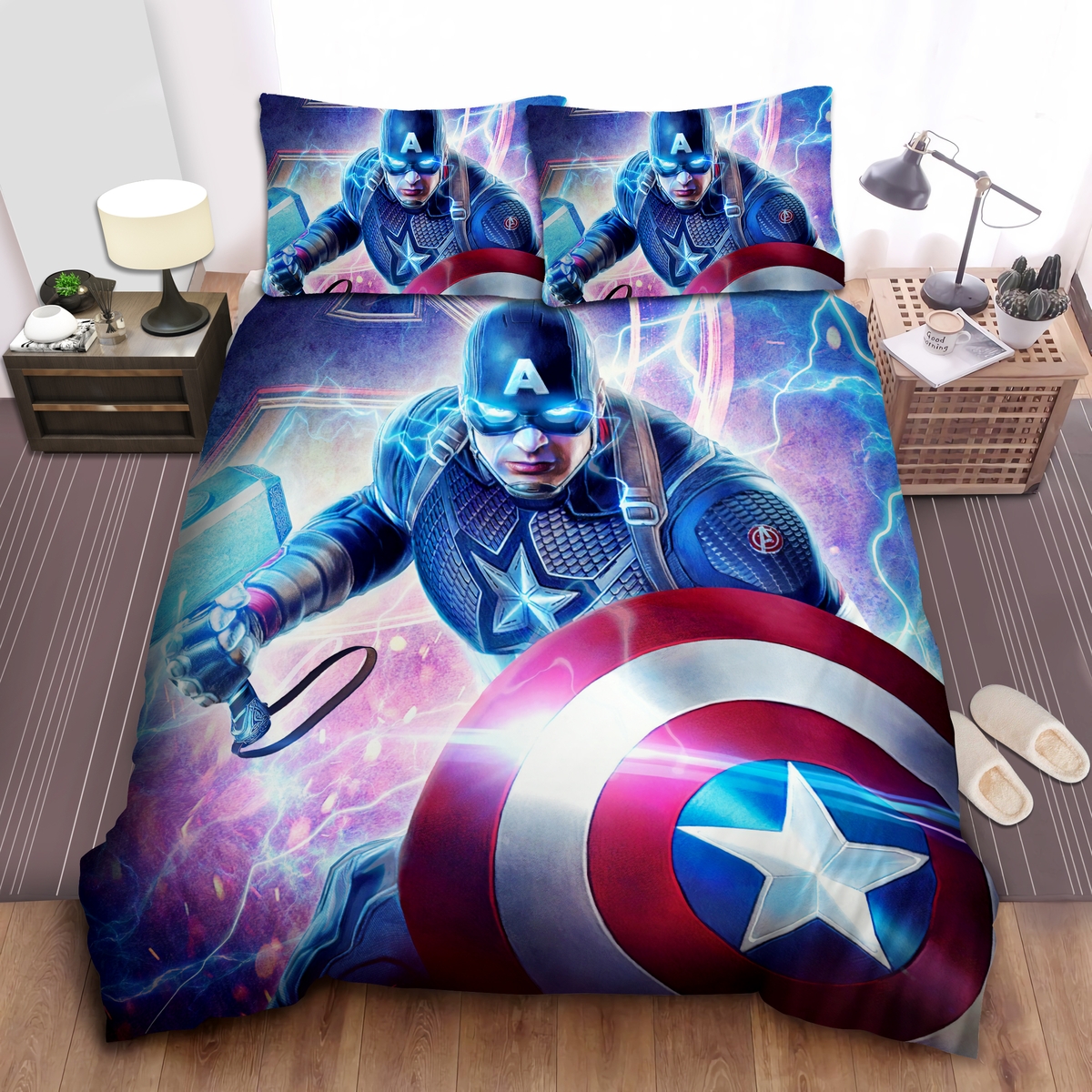 Captain America Endgame Bed Sheets Spread Duvet Cover Bedding Set - Unique Anime Apparel for Fans
