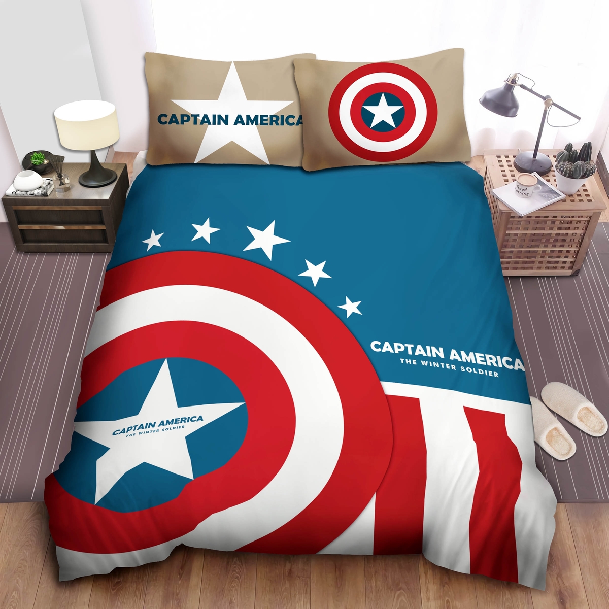 Captain America Luxury Bedding Set (Duvet Cover & Pillow Cases) - Unique Anime Apparel for Fans
