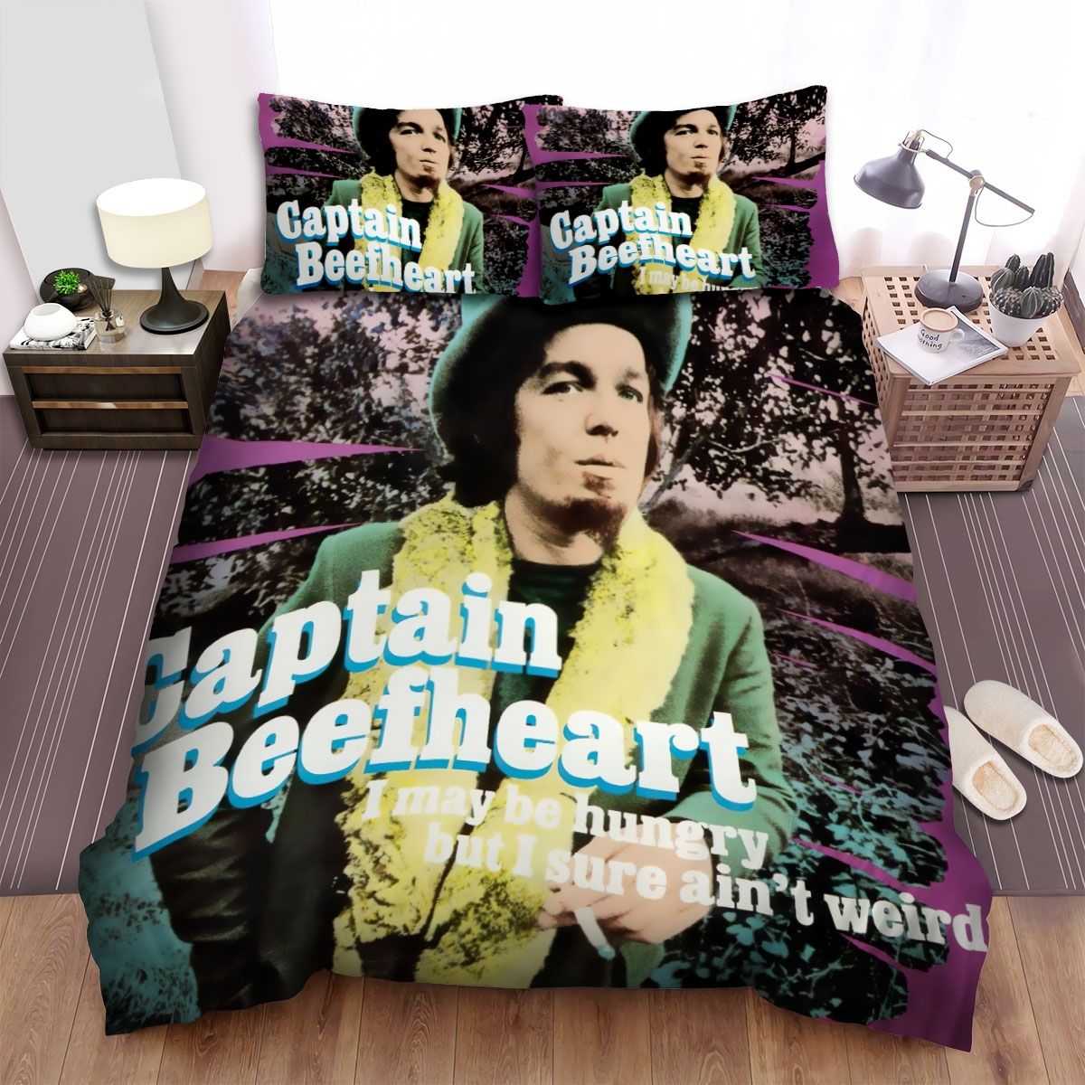 Captain Beefheart Music I May Be Hungry But I Sure Aingt Weird Bed Sheets Spread Comforter Duvet Cover Bedding Set - Unique Anime Apparel for Fans