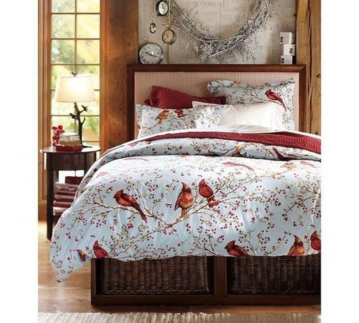 Cardinal On The Tree Bed Sheets Spread Duvet Cover Bedding Set - Unique Anime Apparel for Fans