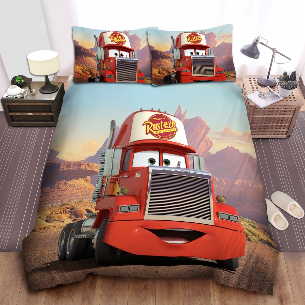 Cars Mack Bed Sheets Spread Duvet Cover Bedding Set - Unique Anime Apparel for Fans