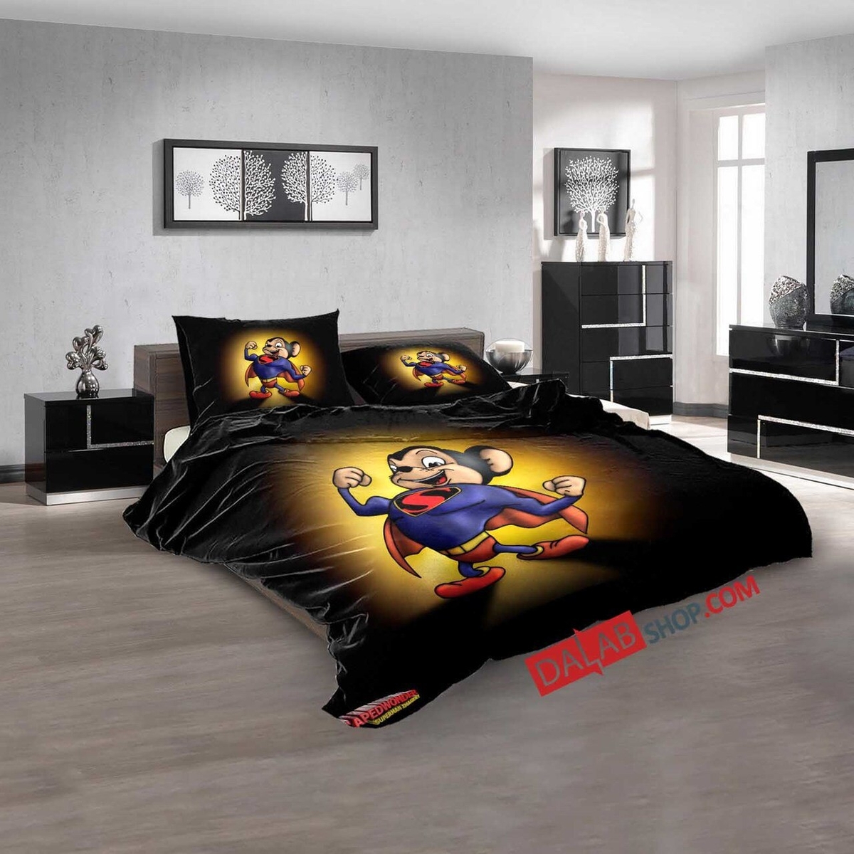 Cartoon Movies Mighty Mouse N 3d Customized Duvet Cover Bedroom Sets Bedding Set - Unique Anime Apparel for Fans